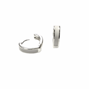 BLANCOS EN "V"  |    Aretes tipo huggies - mediano   |    Laminado en rodio
