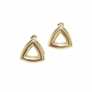 TRIANGULAR DORADO   |    Aretes pegaditos - medianos   |    Laminado en oro