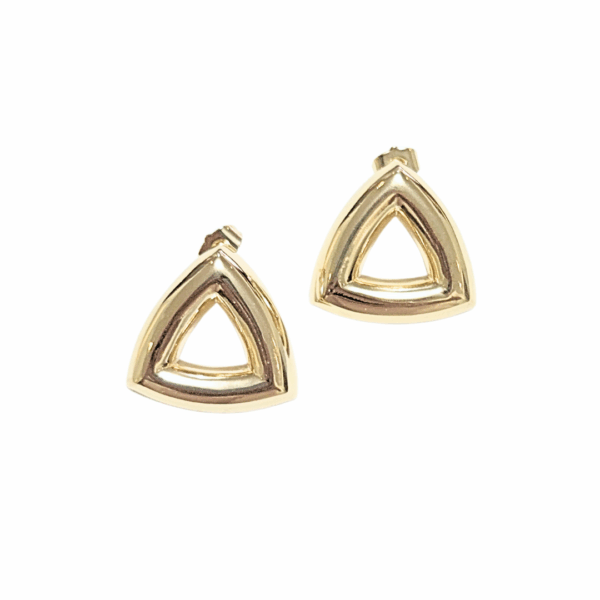 TRIANGULAR DORADO   |    Aretes pegaditos - medianos   |    Laminado en oro
