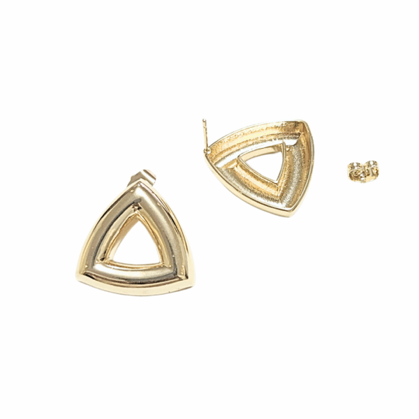 TRIANGULAR DORADO   |    Aretes pegaditos - medianos   |    Laminado en oro - Imagen 2