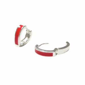 ROJOS EN "V"  |    Aretes tipo huggies - medianos   |    Laminado en rodio