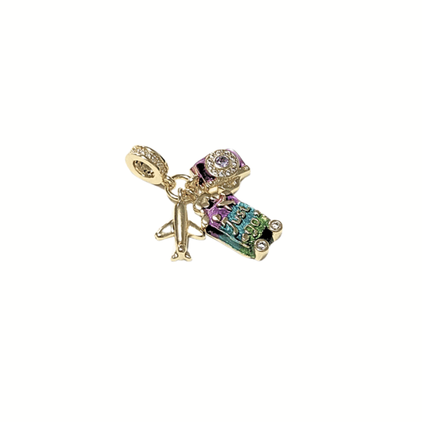 VIAJERO MALETA   |    dije / charm - mediano   |    Laminado en oro - Imagen 2