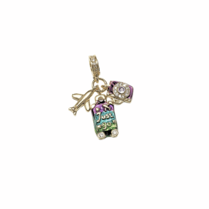 VIAJERO MALETA   |    dije / charm - mediano   |    Laminado en oro