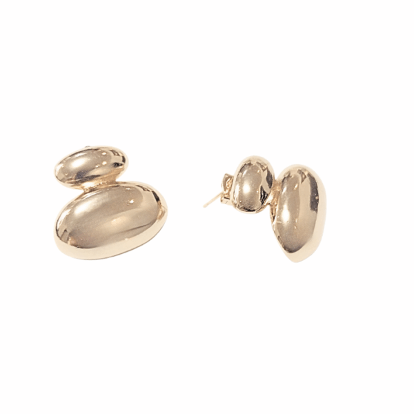 OVALITAS    |    Aretes pegaditos - Medianos   |    Laminado en oro - Imagen 2