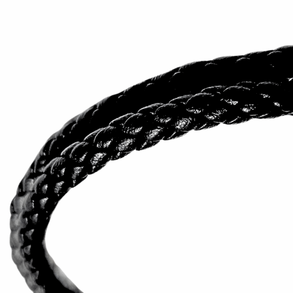 NEGRA ANCLA PLATEADA   |    Pulsera trenzada, con broche - Talla: Mediana   |   Acero inoxidable y piel - Imagen 6