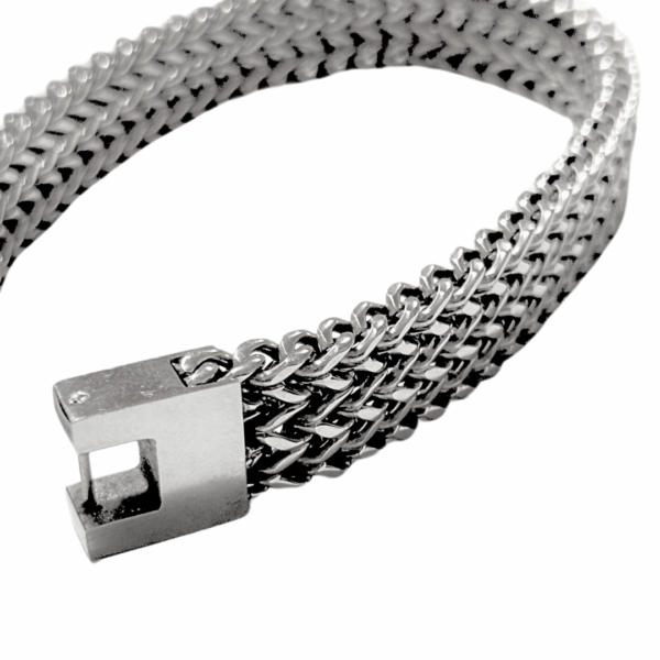 ANTON  |   Pulsera gruesa - Talla M - 21 cm de extensión   |   Acero inoxidable - Imagen 7