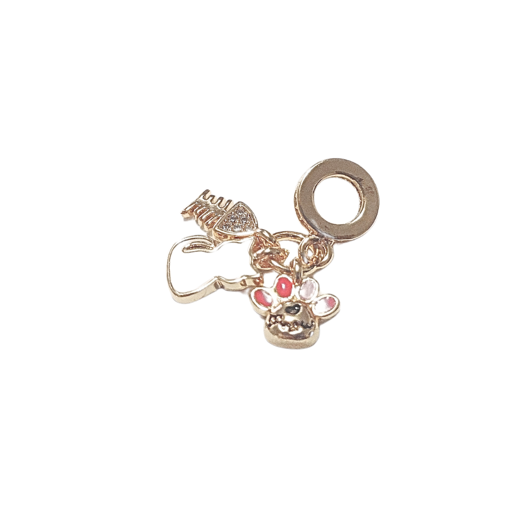 DETALLES DE GATITO BLANCO | Charms - chicos | Laminado en oro - Imagen 2