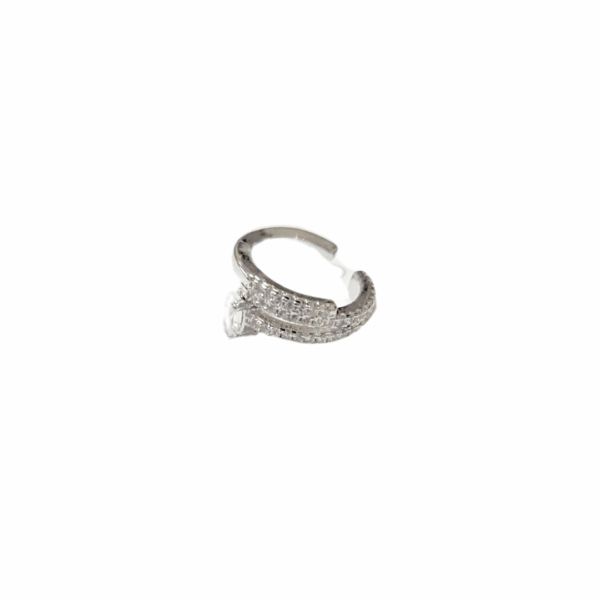 ALUMI CON PIEDRAS   |   Arete simulador - Mediano   |    Laminado en rodio - Imagen 2