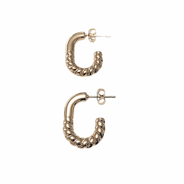 OVALAS    |    Aretes tipo arracada - Medianos   |    Laminado en oro - Imagen 4