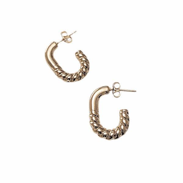 OVALAS    |    Aretes tipo arracada - Medianos   |    Laminado en oro - Imagen 3