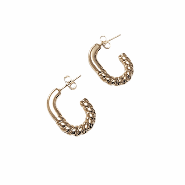 OVALAS    |    Aretes tipo arracada - Medianos   |    Laminado en oro - Imagen 2