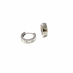 DE BOTÓN CHICO PLATEADO   |    Aretes tipo huggies - chicos   |   Laminado en rodio