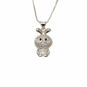 CONEJITO CON LENTES   |    Collar con cadena ajustable de 60 cm y dije - mediano   |    Laminado en oro