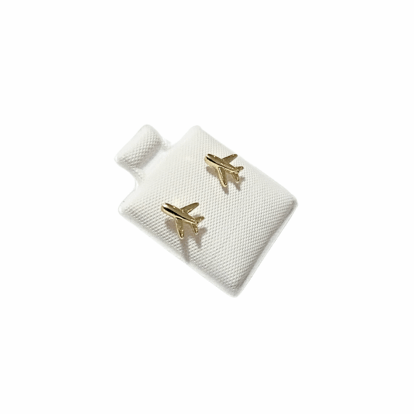 AVIONCITOS    |    Aretes pegaditos tipo broquel - mini   |    Laminado en oro - Imagen 2