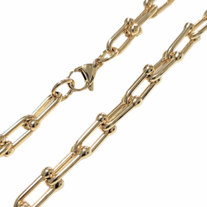 KINDA BRONCEADA   |    Cadena chocker de eslabones gruesos - 45 cm de largo    |    Acero inoxidable