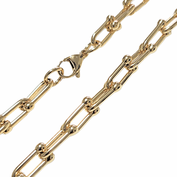 KINDA BRONCEADA   |    Cadena chocker de eslabones gruesos - 45 cm de largo    |    Acero inoxidable