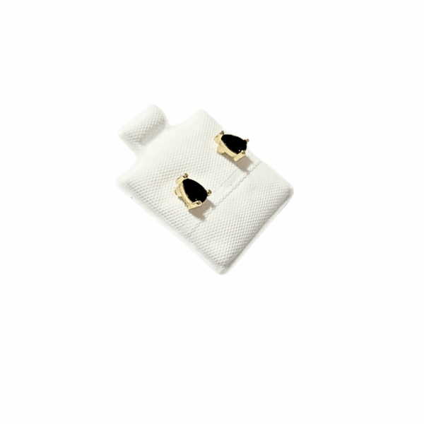 GOTITAS NEGRAS   |    Aretes pegaditos tipo broquel - mini   |    Laminado en oro - Imagen 2