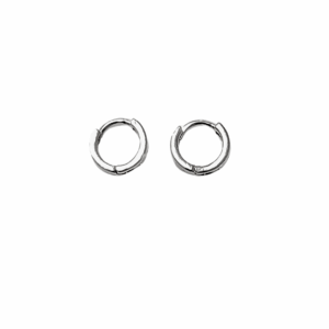 ARAS FIT REDONDEADAS #3  |   Aretes huggies tipo arracada - chicos   |   Laminado en rodio