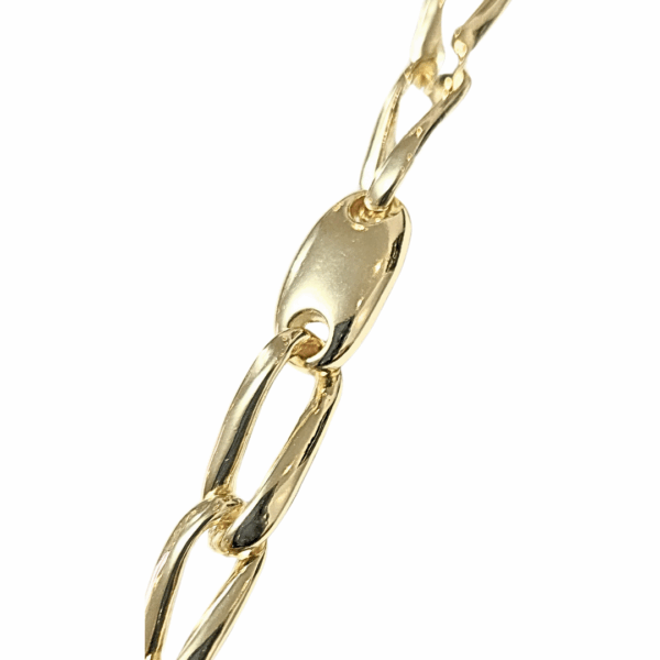 BIG OVAL   |   Cadena de eslabones redondos - 45 cm de largo + 10 cm de extensor    |   Laminado en oro - Imagen 3