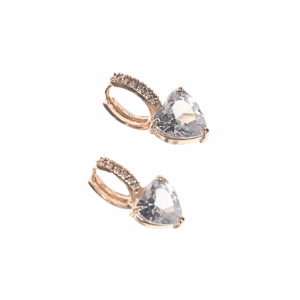 CORAZONES TRANSPARENTES     |    Aretes tipo huggies colgantes - Medianos   |    Laminado en oro