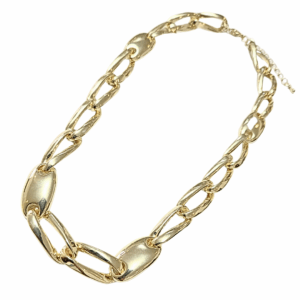 BIG OVAL   |   Cadena de eslabones redondos - 45 cm de largo + 10 cm de extensor    |   Laminado en oro