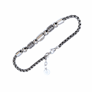 CRUZADA CON TIMÓN   |    Pulsera - Talla M/G - 20 cm de largo + 5 cm de extensor   |   Acero inoxidable