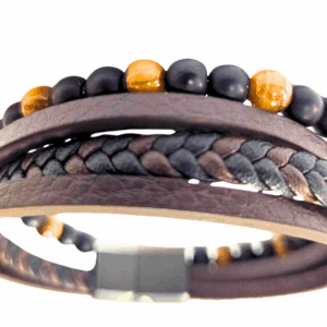 TRUDI CUATRO NEGRA  |    Pulsera - mediana - 22 cm de largo    |     Acero inoxidable y caucho