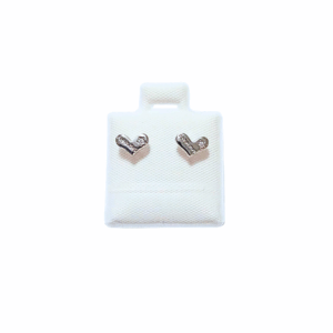 CORAZÓNES CORA PLATEADOS  |   Aretes tipo broquel - chicos   |    Laminado en rodio