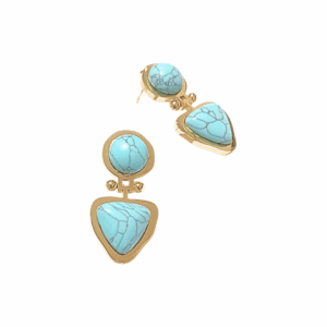 REDONDO Y TRIANGULAR   |    Aretes pegaditos colgantes - Grandes    |    Acero inoxidable