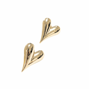 CORAZONES ALARGADOS  |    Aretes pegaditos - Medianos  |    Laminado en oro