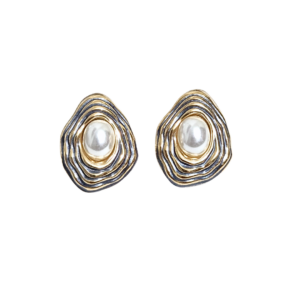 AURORAS CON NEGRO   |    Aretes pegaditos - Medianos   |    Acero inoxidable