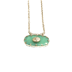 DABLO VERDE   |   Collar corto de 45 cm de largo + dije mediano  |   Acero inoxidable y resina