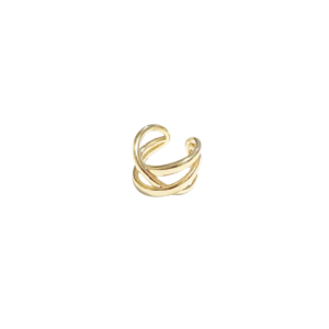 CRUZADO DOBLE   |   Arete simulador - mediano   |   Laminado en oro