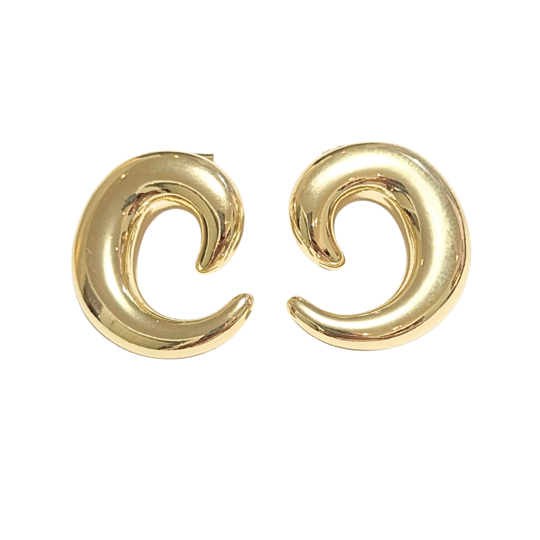 CELIS DORADOS | Aretes pegaditos - grandes | Acero inoxidable