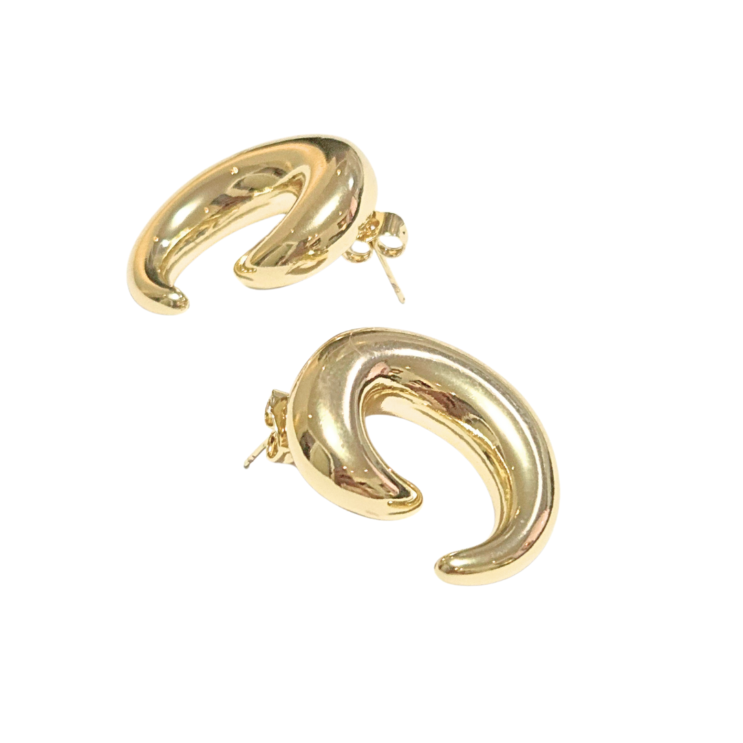 CELIS DORADOS | Aretes pegaditos - grandes | Acero inoxidable - Imagen 2
