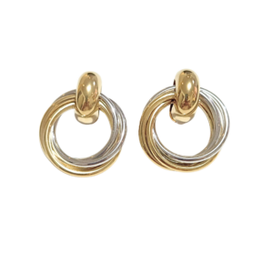 NUDOS ABIERTOS BICOLOR   |   Aretes pegaditos - medianos   |    Acero inoxidable