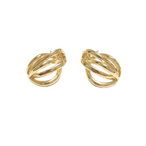CUENCOS DE LÍNEAS   |   Aretes pegaditos - Medianos    |    Laminado en oro
