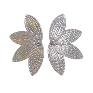 FLORES MEDI PLATEADAS   |   Aretes pegaditos - grandes    |    Acero inoxidable