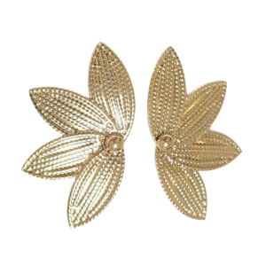 FLORES MEDI DORADAS   |   Aretes pegaditos - grandes    |    Acero inoxidable