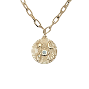 ESOTÉRICO  |   Collar corto con medalla mediana - 45 cm de largo + 5 cm de extensión   |   Acero inoxidable