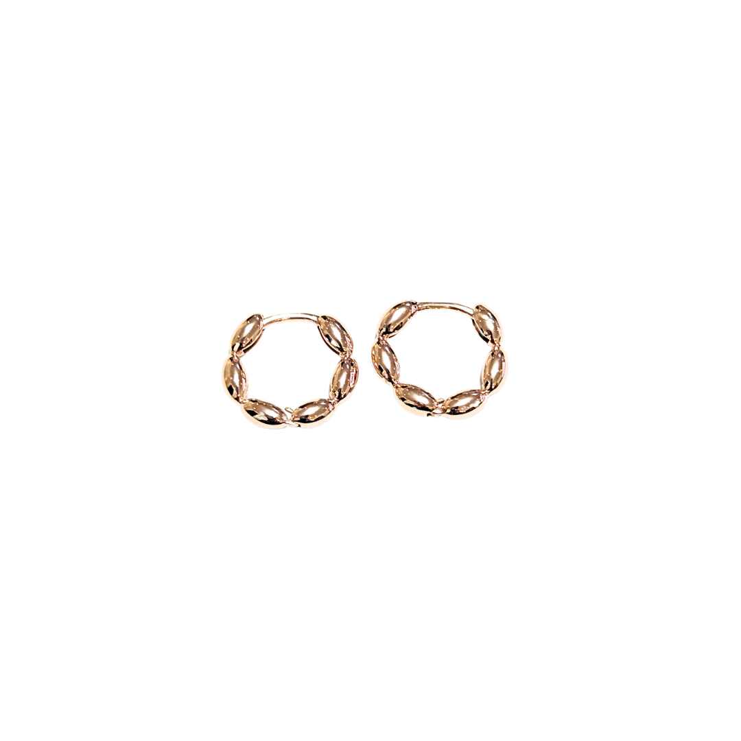 ANADÚS ROSAS | Aretes huggies tipo arracadas - Chicas | Laminado en oro - Imagen 2