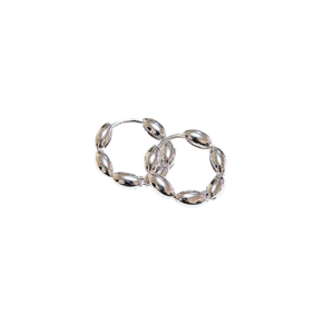 ANADÚS PLATEADAS   |    Aretes huggies tipo arracadas - Medianas   |    Laminado en rodio