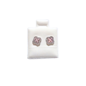KINDAS ROSAS CON PIEDRAS   |    Aretes pegaditos - Chicos    |    Laminado en rodio