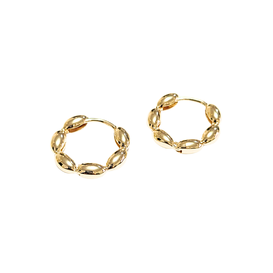 ANADÚS DORADAS | Aretes huggies tipo arracadas - Medianas | Laminado en oro - Imagen 2