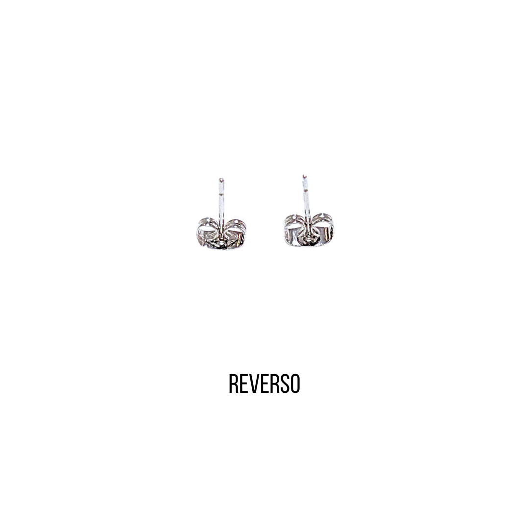 KINDAS ROSAS CON PIEDRAS | Aretes pegaditos - Chicos | Laminado en rodio - Imagen 3