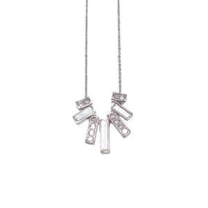 BARRITAS PLATEADAS    |    Collar de dije mediano - 45 cm de largo + 5 cm de extensor   |   Laminado en rodio