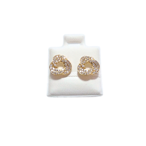 FLORES OVALADAS  |   Aretes tipo broquel - chicos   |    Laminado en oro