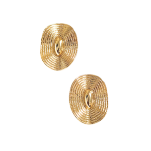 OVALADOS CON ZURCOS | Aretes pegaditos - Grandes | Laminado en oro