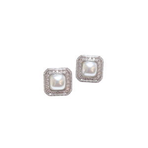 CUADRADOS Y APERLADOS   |    Aretes pegaditos - Chicos    |    Laminado en rodio