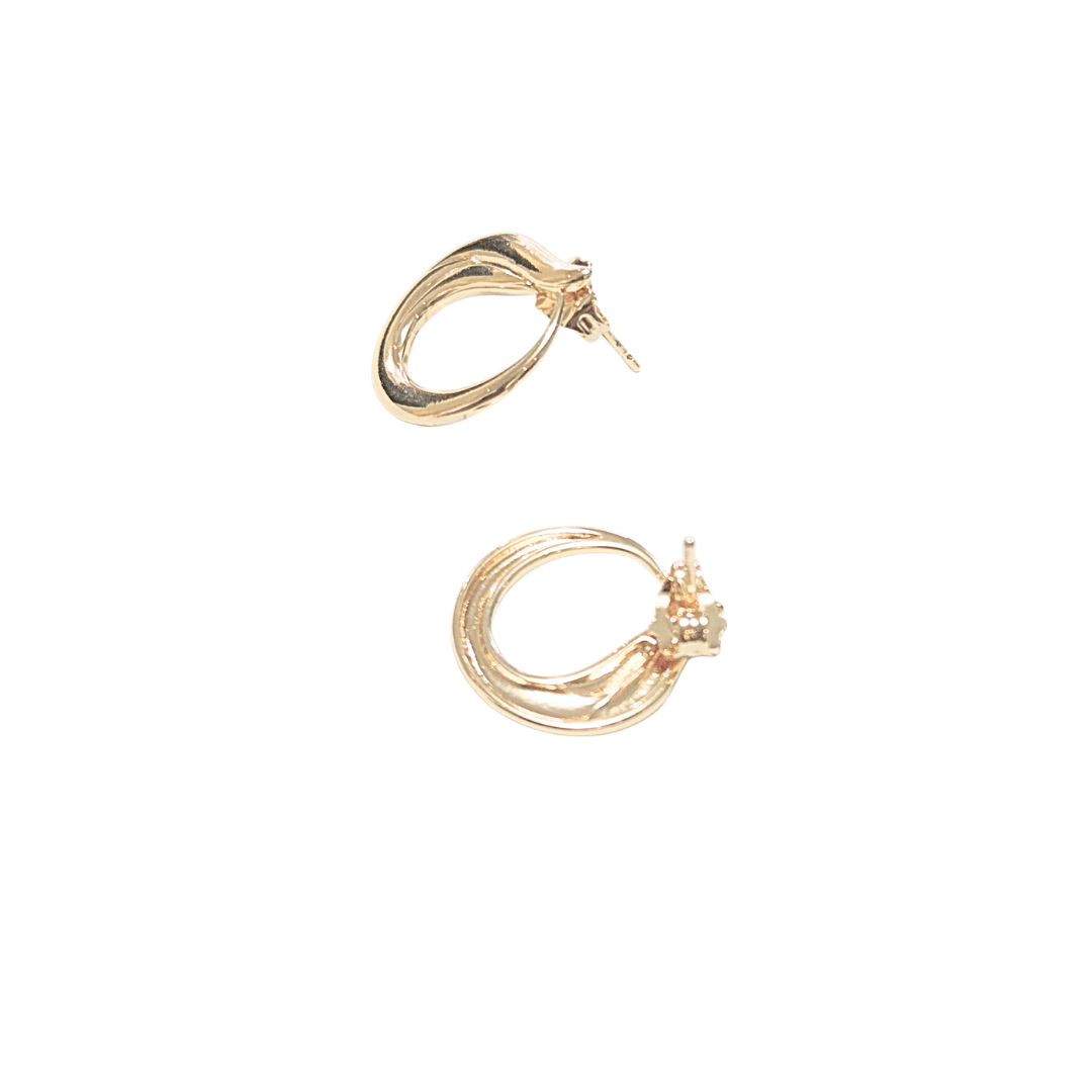 CIRCULARES CON COPETE | Aretes - medianos | Laminado en oro - Imagen 2